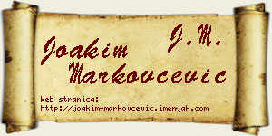Joakim Markovčević vizit kartica